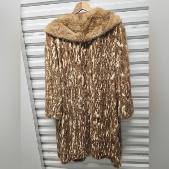 GLAMOUR ~VINTAGE HAZEL EMBA MINK FUR FULL LENGTH COAT~MINK COLLAR SIZE:LG-XLARGE - Picture 2 of 16